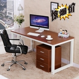 台式电脑桌家用职员办公桌简约单人双人写字台宜家书桌简易钢木桌