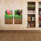 游戏周边 Minecraft可移除贴纸卧室儿童房装饰3D立体墙贴我的世界
