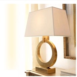 北欧创意金色铁艺卧室床头灯美式奢华别墅酒店样板间客厅大号台灯