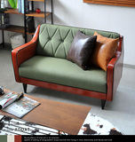北欧复古小户型皮艺布艺单双三人沙发 咖啡厅沙发 客厅沙发组合