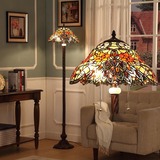 宜轩欧式复古高级彩色玻璃灯具咖啡馆客厅卧室餐厅书房创意落地灯
