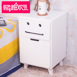 卧室实木白色韩式简约现代创意床头柜 儿童环保柜 田园儿童卡通柜