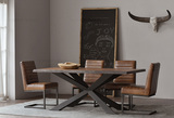 LOFT美式复古简约铁艺餐桌椅组合茶几北欧咖啡会议电脑实木办公桌