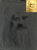 达芬奇自画像 名人画像 肖像 素描 手绘 纯手工 图片转画像 漫画