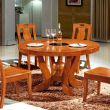 餐桌椅组合圆形橡木饭桌带电磁炉现代中式实木桌子高档功能餐桌