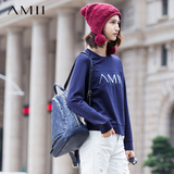 Amii2016春秋新卫衣女套头长袖元修身显瘦韩版时尚印字母休闲外套
