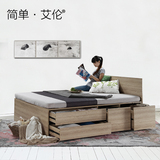 储物床 高箱床板式床双人床抽屉床1.2 1.5米单人儿童床底下收纳床