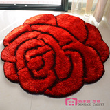 包邮3D玫瑰花垫圆形地毯客厅书房卧室地毯电脑椅垫儿童卧室床前垫