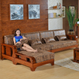 金隆凰 水曲柳实木沙发 全实木沙发 现代中式  客厅实木布艺沙发