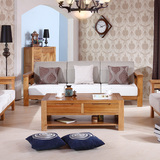 森岳金丝柚木家具 现代中式沙发组合 实木客厅贵妃单双三沙发Y201