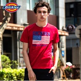 Dickies 夏季新款 情侣装男美国国旗印花短袖T恤 152M30EC03