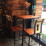 美式复古铁艺餐厅餐桌椅组合奶茶桌椅咖啡桌椅餐饮酒吧桌餐桌餐椅
