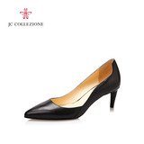 JC Collezione/捷希简约黑色工作鞋OL职业尖头高跟单鞋853140101