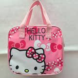 包邮hello Kitty粉色凯蒂猫手提式保温饭盒包饭盒袋 双拉链便当袋