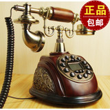 无线插卡仿木电话机欧式古典木经典复古老式座机家用古董电话