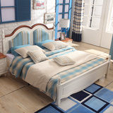 wallbed地中海实木床 布艺软靠床头 气动高箱1.5/1.8米双人婚床
