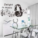 客厅卧室沙发背景墙贴纸可移除家居装饰贴画壁纸音乐之梦时尚耳机