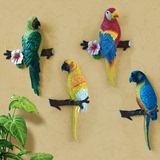 家居壁饰创意立体鹦鹉墙上装饰品动物挂件客厅玄关过道墙上壁挂饰