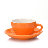咖啡杯彩色卡布奇诺咖啡杯碟ACF咖啡杯陶瓷加厚定制LOGO 量大包邮
