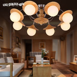 比月进口橡木客厅吊灯餐厅简约现代创意个性实木主卧室吸顶灯3700