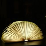 创意变色LED书本灯 皮质便携式翻页折纸书灯 USB充电装饰折叠台灯