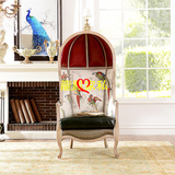 简约欧式实木布艺单人沙发椅 客厅卧室创意贵妃椅太空椅子蛋壳椅