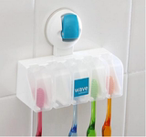 韩国进口实用旅行洗漱便携式防尘吸盘牙刷架透气卫生吸壁式牙刷架