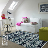 现代简约客厅茶几垫卧室几何图案时尚印度进口高档手工羊毛地毯