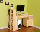 包邮纯实木电脑桌简约台式家用儿童学习桌自由组合书柜写字台