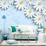 大型壁画电视背景墙布客厅墙纸卧室壁纸田园现代3D花卉清新雏菊