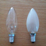 e14小螺口白炽烛型灯泡尖泡透明磨砂黄光15w25w40w水晶灯装饰