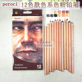 推荐正品普乐斯12色 肤色系 肖像画 色粉铅笔 风景色粉彩铅笔包邮