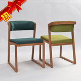 北欧实木餐椅 咖啡厅椅 酒店椅带扶手椅简约时尚餐椅休闲椅