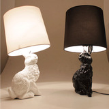 聚尚 创意黑兔子台灯简约现代客厅卧室床头书房台灯展厅灯具