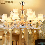 兰迪斯欧式水晶吊灯天然玉石创意锌合金客厅餐厅别墅大气奢华灯饰