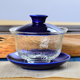 永利汇 锤纹盖碗 大号玻璃 日本锤目纹三才碗景德镇陶瓷茶碗茶具