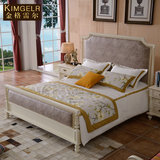 卧室家具白色美式床全实木床1.8米胡桃木床双人床1.5布艺床婚床