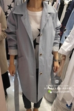 【韩国代购】2016女春装新款 魅力时尚纽扣口袋系腰带长款风衣女