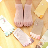 冬季创意可爱女儿童中筒脚趾分趾袜五指袜加厚保暖防臭纯棉袜子