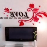 浪漫3D亚克力立体情侣墙贴纸画卧室客厅电视背景墙壁房间装饰品