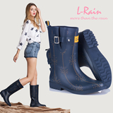 L-Rain春夏新款正品HOLLY STAR时尚流星雨橡胶女雨鞋/雨靴/水鞋