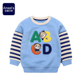 安塞尔斯2016秋装新款儿童装男童上衣女宝宝卡通字母衣服套头卫衣