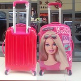 卡通眼镜芭比公主儿童可爱拉杆箱 行李旅行箱包20寸万向轮女孩