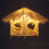 赶灯荟田园藤艺鸟笼创意个性东南亚艺术吊灯阳台咖啡厅餐厅灯饰
