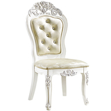 2016新款 欧式餐椅 餐厅田园餐椅 白色实木餐椅 白橡木酒店餐椅
