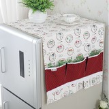 冰箱防尘罩时尚冰箱盖巾布艺棉麻欧式双对开门美的海尔三星西门子