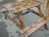 碳化防腐木桌椅/户外实木/阳台桌椅酒吧桌椅仿古桌凳庭院连体桌凳