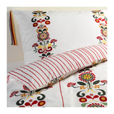 北京宜家代购 IKEA阿库拉 床上用品卧室被套和2个枕套, 花朵