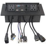 K523桌面插座 多媒体面板 办公桌收纳线盒 usb插座 vga视频插座
