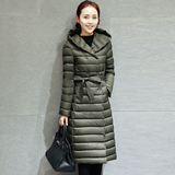 2015冬装新款女装韩版长袖连帽羽绒服中长款轻薄外套大码大衣